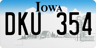 IA license plate DKU354