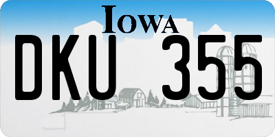 IA license plate DKU355