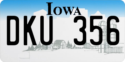IA license plate DKU356