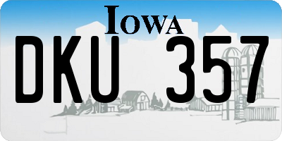 IA license plate DKU357