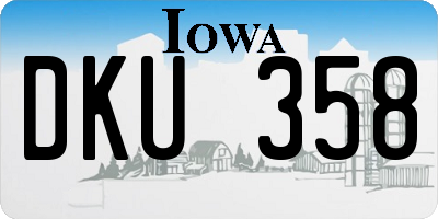 IA license plate DKU358