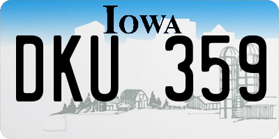 IA license plate DKU359