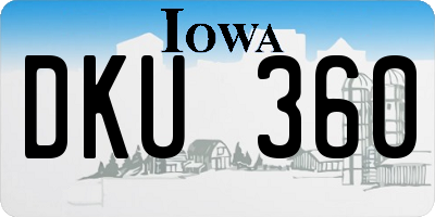 IA license plate DKU360