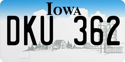IA license plate DKU362
