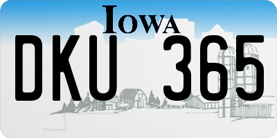 IA license plate DKU365