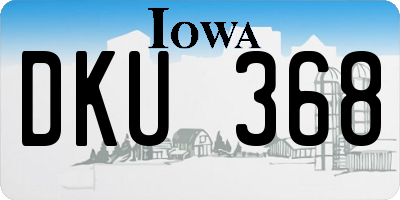 IA license plate DKU368