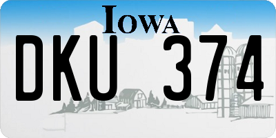 IA license plate DKU374