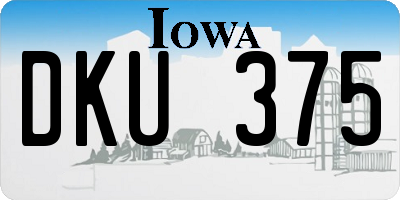 IA license plate DKU375