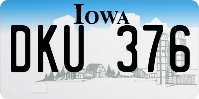 IA license plate DKU376