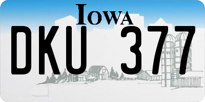 IA license plate DKU377