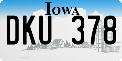 IA license plate DKU378