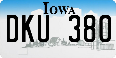 IA license plate DKU380