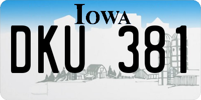IA license plate DKU381