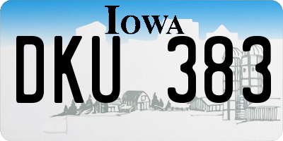 IA license plate DKU383