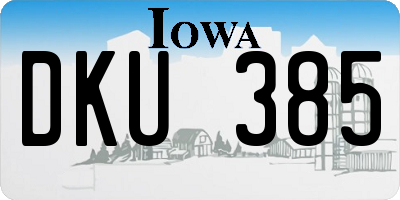 IA license plate DKU385