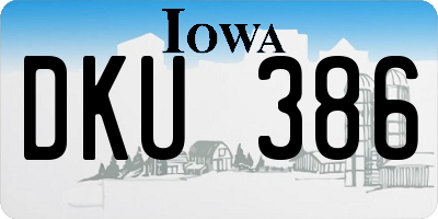 IA license plate DKU386