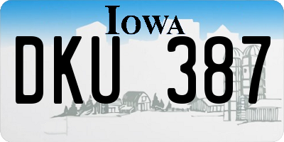 IA license plate DKU387