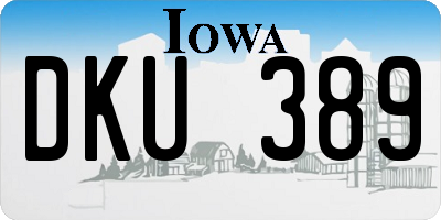 IA license plate DKU389