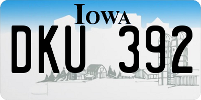 IA license plate DKU392