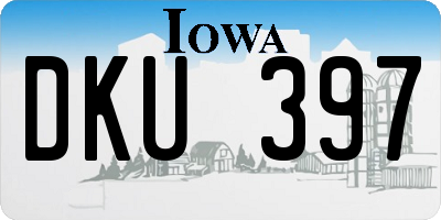 IA license plate DKU397