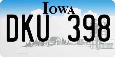 IA license plate DKU398