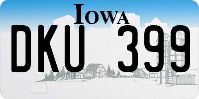 IA license plate DKU399