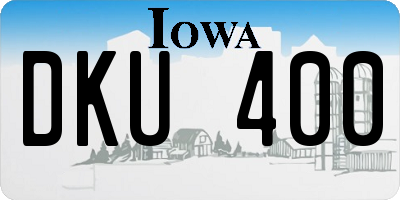 IA license plate DKU400