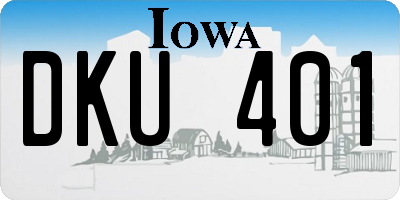 IA license plate DKU401