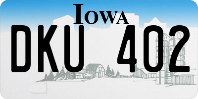 IA license plate DKU402