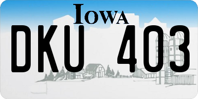 IA license plate DKU403