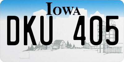 IA license plate DKU405