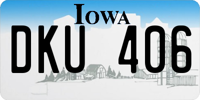 IA license plate DKU406