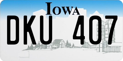 IA license plate DKU407