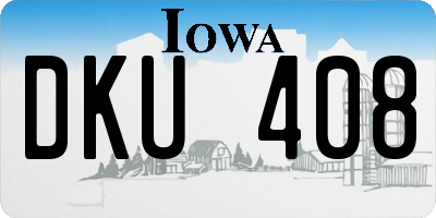 IA license plate DKU408