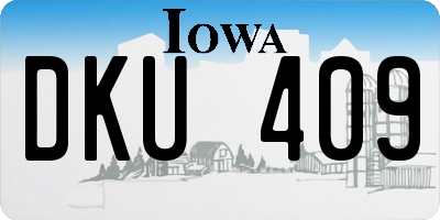 IA license plate DKU409