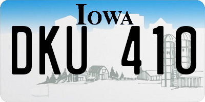 IA license plate DKU410