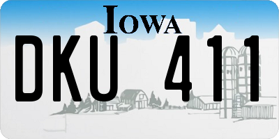 IA license plate DKU411