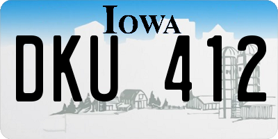 IA license plate DKU412