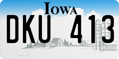 IA license plate DKU413