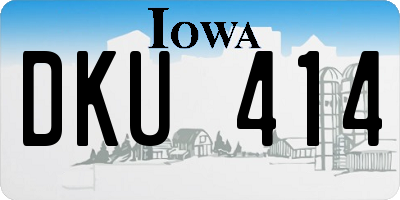 IA license plate DKU414