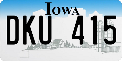 IA license plate DKU415