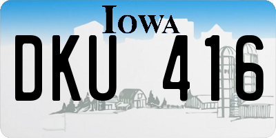 IA license plate DKU416