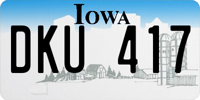 IA license plate DKU417