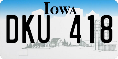 IA license plate DKU418