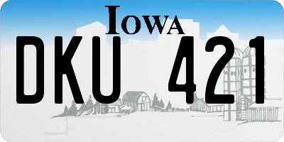 IA license plate DKU421