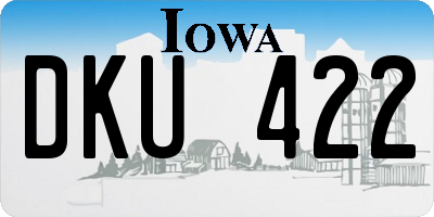 IA license plate DKU422