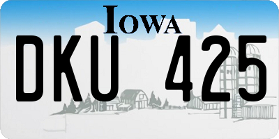 IA license plate DKU425