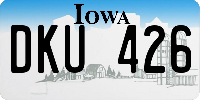 IA license plate DKU426