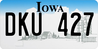 IA license plate DKU427
