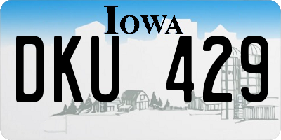 IA license plate DKU429